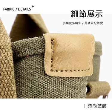 多隔層厚磅帆布兩用托特包細節